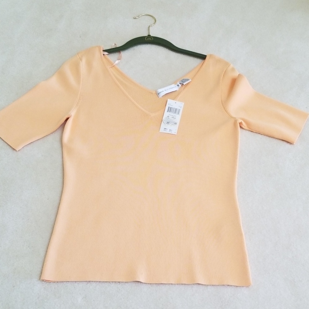 NWT Dana Buchman Vneck Short Sleeve Sz M $140
